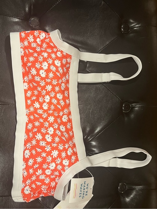 Dippin' Daisy's Other - Dippin' Daisy's Orange and White Floral Bandeau Bikini Top